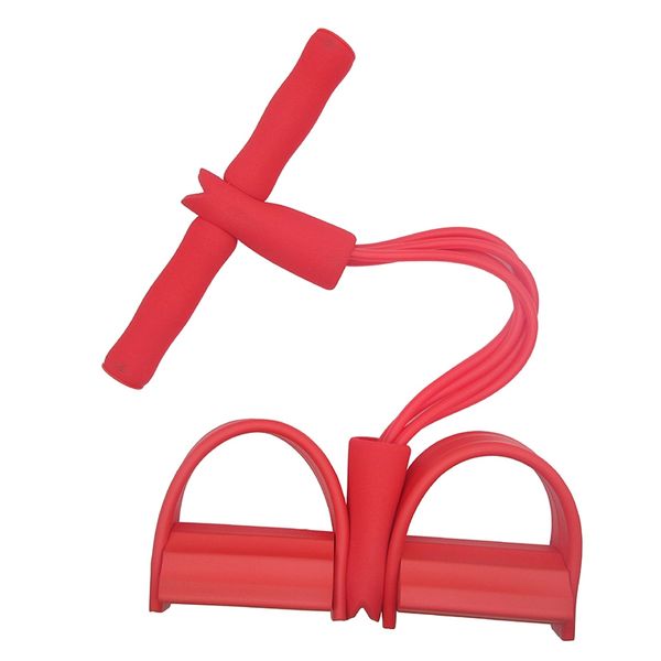 

red newly fitness elastic sit up pull rope abinal exerciser home sport equipment pull convenient rope pedal ankle puller indo