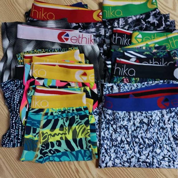 

color random ethika mens design underwear boxer shorts mens male underwear men boxer underpants comfortable breathable cuecas boxer, Black;white