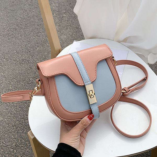 

кожа pu цвета контраст crossbody сумка для женщин 2020 лета моды малых сумок на ремень женщина сумки и кошельки дорожных сумок