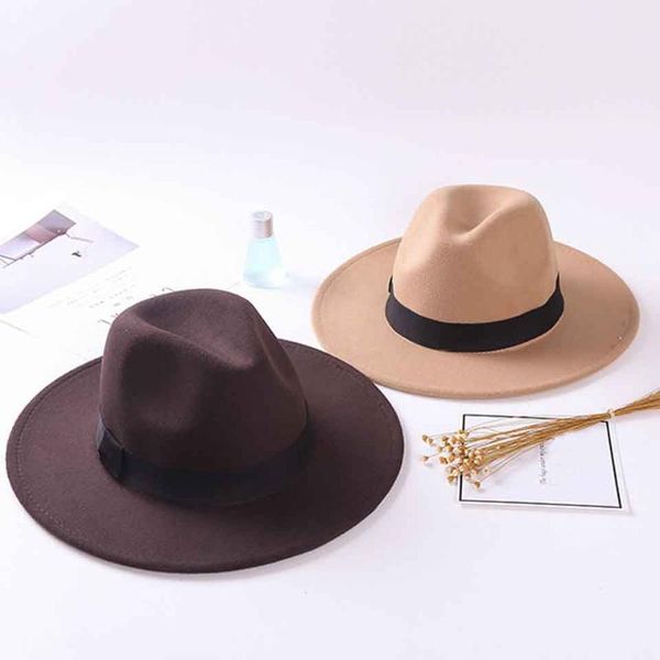 

fashion fedora hat with black belt for women felt hat men caps vintage party trilby cowboy cap wide brim panama, Blue;gray
