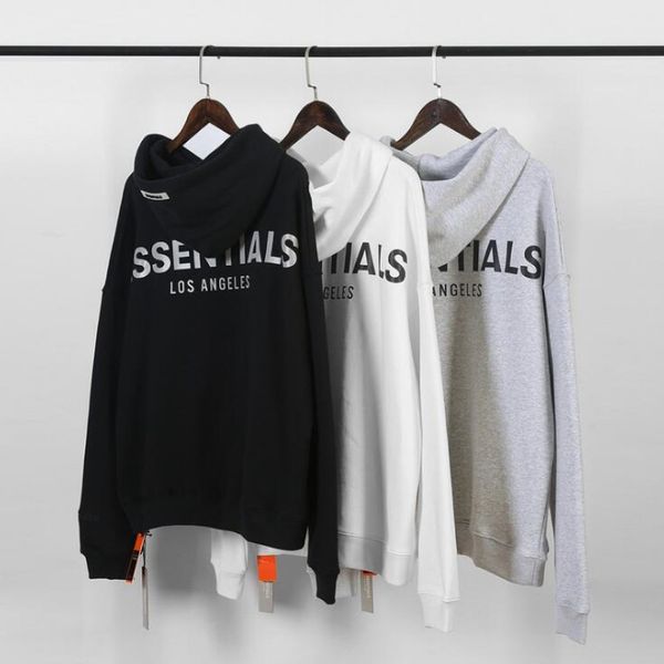 

2020 мужская женская толстовка основы светоотражающие письмо печати с длинным рукавом руно hoodie мода solid вог толстовки размер s-xl, Black