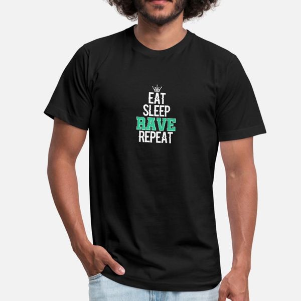 

eat sleep rave repeat techno rave t shirt men customized 100% cotton s-3xl formal fit breathable spring pattern shirt