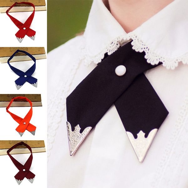 

fashion cross bow ties for men & women solid business dress men wedding casual cross tie formal metal collar bowtie, Blue;purple