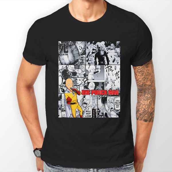 

casual printing tee one punch man manga strip saitama anime tshirt t-shirt tee all sizes summer t-shirt