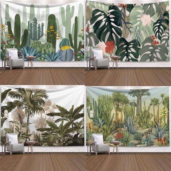 

blanket green cactus tapestry summer succulents wall decor tropical landscape wall hanging tapestries picnic blanket wall cloth