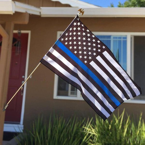 

90*150cm law enforcement officers usa us american police thin blue line usa flag with grommets home decor 3x5 ft banner flags dhe943