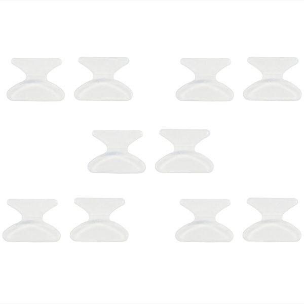 

5 pairs of 1.8mm non-slip silicone nose pads cushions for eyeglasses (white, Silver
