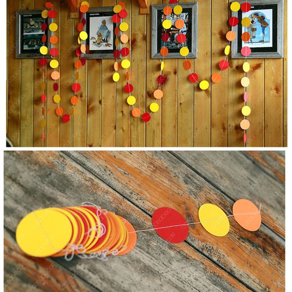 

4m mix rainbow color circle polka dots garland banner bunting wedding baby shower birthday party decoration dot string hanging dhl