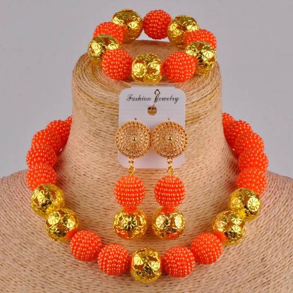

majalia african jewelry plastic set orange nigeria wedding woman african jewelry sets hq-05, Silver