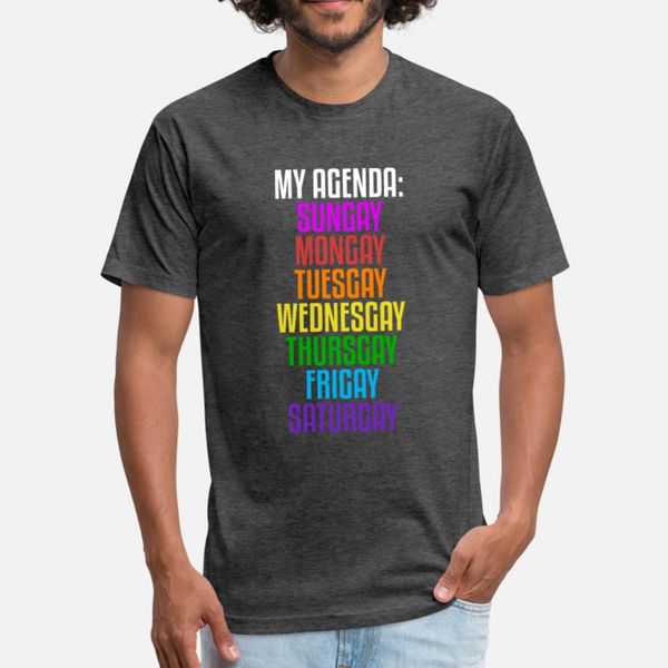 

my agenda: sungay mongay tuesgay gay pride t shirt men customize short sleeve s-xxxl letters loose casual summer unique shirt