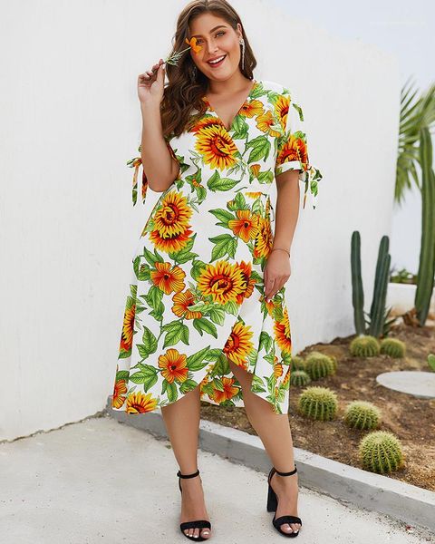 

print short sleeve dress fashion summer v neck mini dress plus size women designer dresses sexy, Black;gray