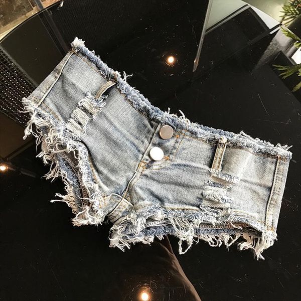 

2020 summer short femme low waist thong jeans for women micro bikini mini short womens denim shorts night clubwear blue new, White;black