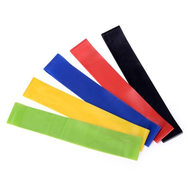 

resistance bands 5 colors yoga rubber indoor outdoor fitness equipment 0.35mm-1.1mm pilates sport training workout elastic