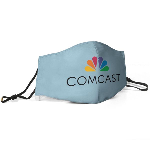 

women men face mask dust mask muffle nbc-comcast-logo printed with adjustable ear hookbud light blue, Silver