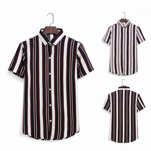 

striped short sleeve shirt mens casual shirts new mens summer designer clothing mens shirts fashion casual, White;black