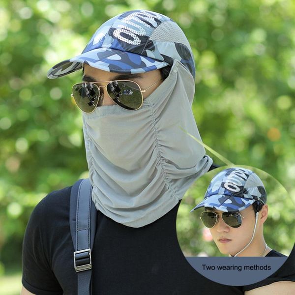 

sun hat summer outdoor quick-drying baseball cap portability folding sunscreen ultraviolet protection cap, Blue;gray