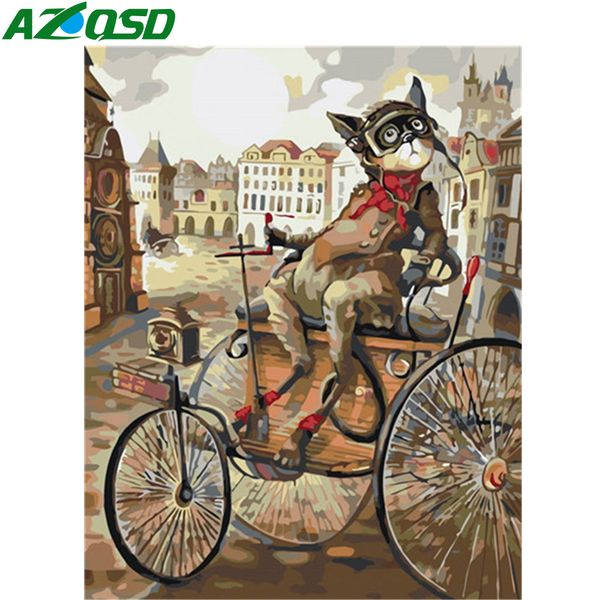 

azqsd painting by numbers on canvas animal diy handpainted gift acrylic paint coloring by numbers cat decor for home