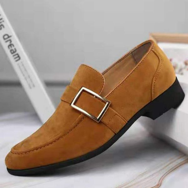 

new trend formal wear frosted texture men business shoes large size low-heel wear resistant and antiskid sole leather shoes, Black