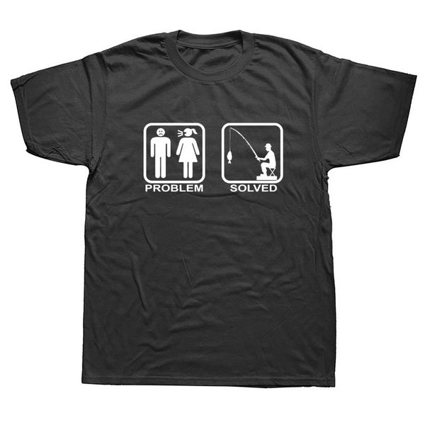 

funny birthday problem solved t-shirt men fishinger fisherman fish father dad cotton t shirt tshirt summer tee