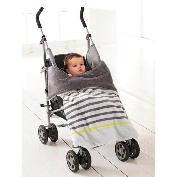 

daballa trixx baby stroller blanket newborn soft coral fleece stripe comforter towel swaddle with straps to attach on baby buggy