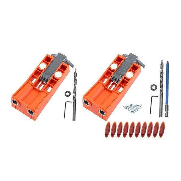 

woodworking pocket hole jig kit drill guide angle drill guide set w/2 magnets hole puncher locator for diy carpentry tools