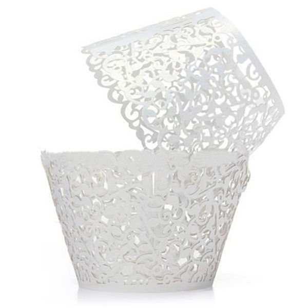 

50pcs filigree vine cupcake wrappers collars wraps case birthday party decoration