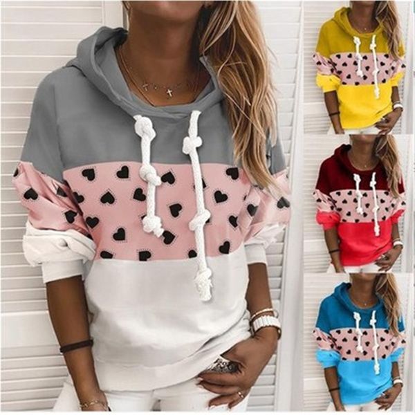 

ladies patchwork hooder sweatshirts fashion trend long sleeve pullover designer female spring new style casual loose hoodies, Black