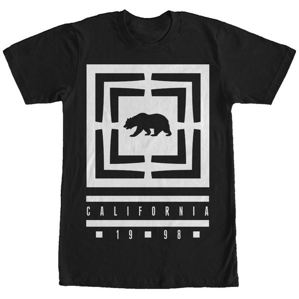 

2019 fashion 100% cotton t shirt california bear square mens graphic t shirt tee shirt