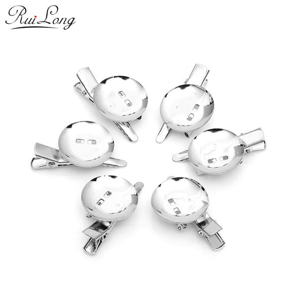 

pins, brooches 20pcs/lot 25mm 30mm quality dual-hairpin brooch rhodium plated tone alligator prong clip w/pin needle diy accessories, Gray