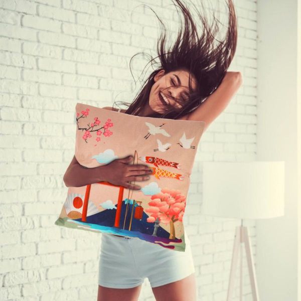 

linen cushion cover pillow case japanese style pillowcase decorative pillow case