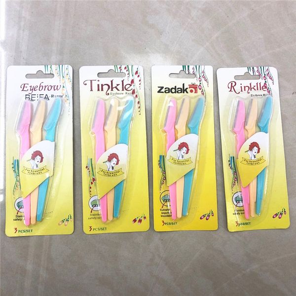 

2020 eyebrow trimmers 3 packs of eyebrow scraper shaving knife eyebrow trimmer beauty tool set wholesale