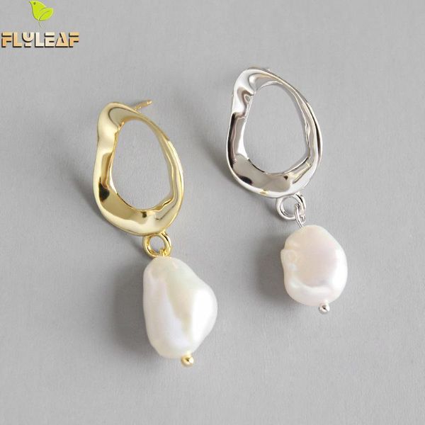 

форзац ins стиль нерегулярные gold pearl падение серьги для женщин ювелирные изделия стерлингового серебра 925 леди мода 200923, Silver