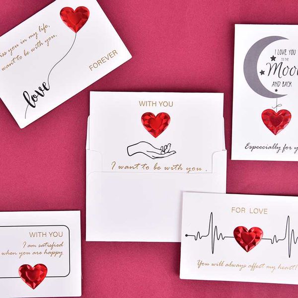 

gift wrap red heart greeting card with envelopes romantic wedding invitation