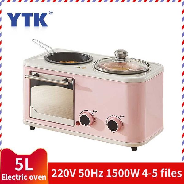 

electric ovens mini household three-in-one breakfast machine bread toaster oven omelette frying pan pot steamer