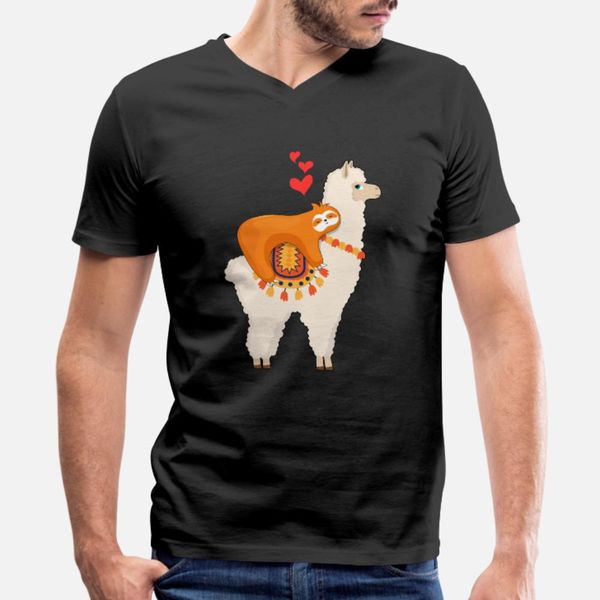 

sloth riding llama cute t shirt men customize cotton crew neck trend interesting casual spring autumn family shirt
