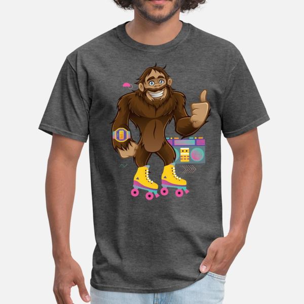 

урожай bigfoot roller skate sasquatch 80s 70s тенниски людей создать короткий рукав crew neck формальная интересный юмор летний стиль письмо
