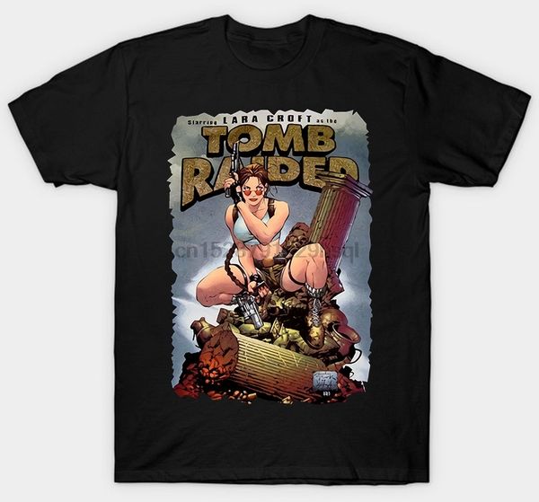 

rare cow comic tomb raider lara croft t shirt vintage size s - 3xl casual short sleeve tshirt novelty