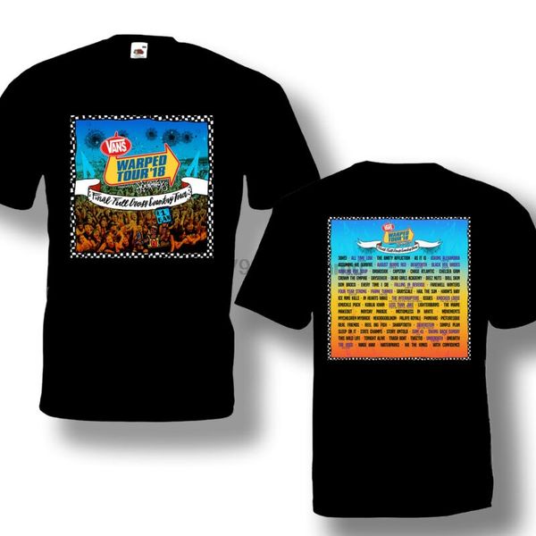

van warped tour 2018 tshirt black color offer short sleeve size s-3xl