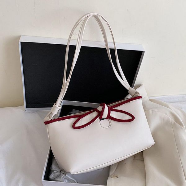 

belabolso bow design baguette shape bag women pu leather handbag shoulder bags female fashionable purse and hanbags lady hmb794