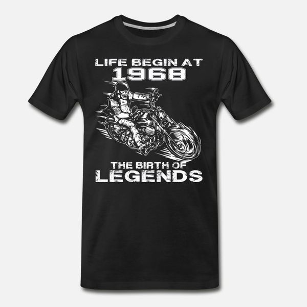 

1968 biker the birth of biking legends t shirt men customize short sleeve o-neck unique fitness casual spring autumn letters shirt, White;black