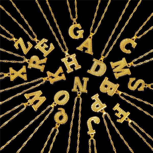 Мода Золото Choker ожерелье Исходное письмо ожерелье для женщин Алфавит ожерелье мужчин Лучший друг ювелирных изделий