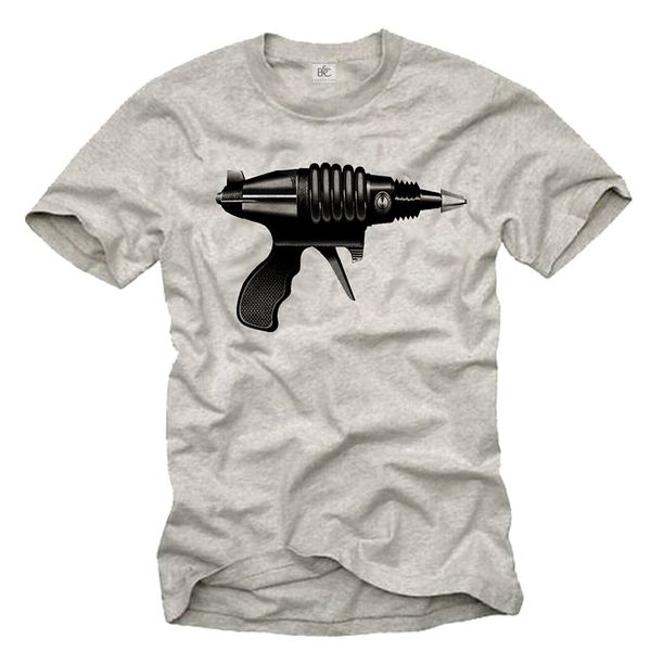 

2019 funny men's t-shirt laser gun print summer fashion tee shirt