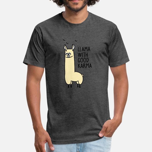 

llama good karma t shirt men printing 100% cotton crew neck original interesting funny casual summer leisure shirt