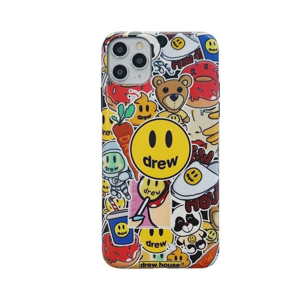 

cgjxscgjxsnice luxury drew house justin bieber soft cover designer phone case for iphone 11 pro max x xs xr 7 8 plus fashion brand smiley fa
