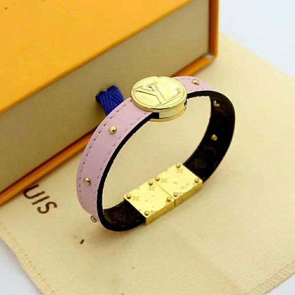 

fashion leather bracelets for men woman designers wristband leather flower pattern bracelet pearl jewelry with box, Golden;silver