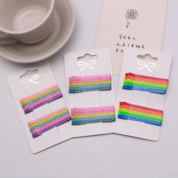 

hair accessories 2021 color word clip korean version of simple and versatile frosted fine flash cute hairpin combo set