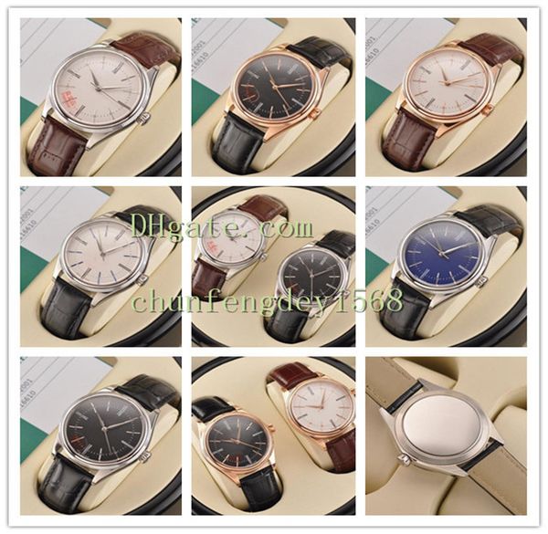 

luxury watch 8215 movement 40mm leather blanco negro hombres dial 50509 mechanical automatic 316l sapphire mirror fashion wristwatch, Slivery;brown