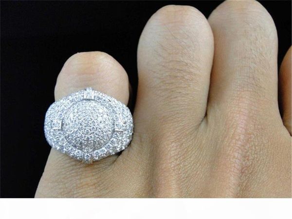 

k fashion jewelry vintage men ring classical full diamonds punk designer rings rock 18k gold plated luxury rings trendy retro male ring, Golden;silver