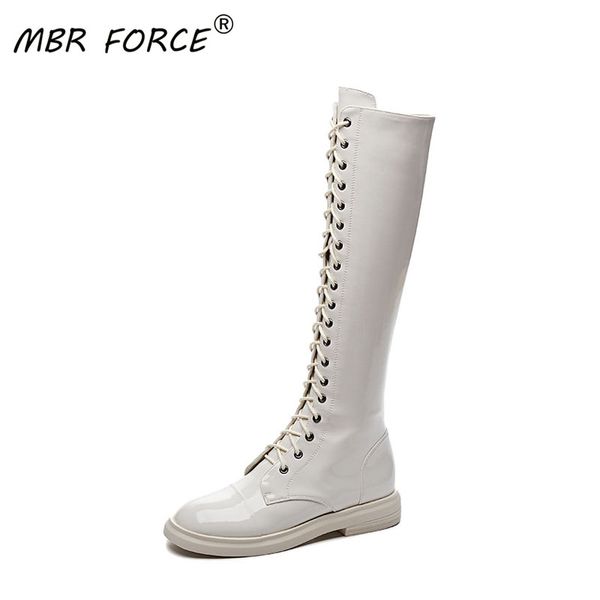 

mbr force стиль коровьей осенние дамы на высоких каблуках европейские и американский стиль дизайн заклепки ремень мода все-матч синие сапоги, Black