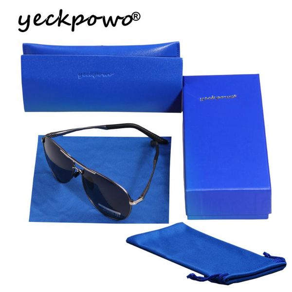 

yeckpowo men sunglasses polarized uv400 sunglasses case with eyewear for driving fishing travel, White;black